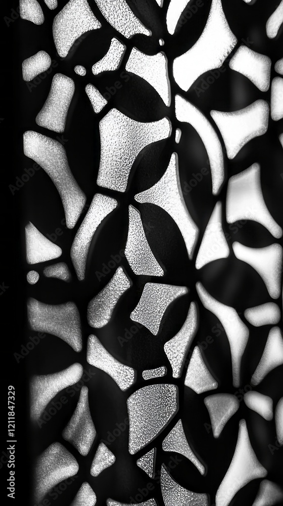 Poster delicate shapes emerge as shadows dance across a textured surface, capturing the beauty of design an