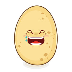 potato laughing face cartoon cute