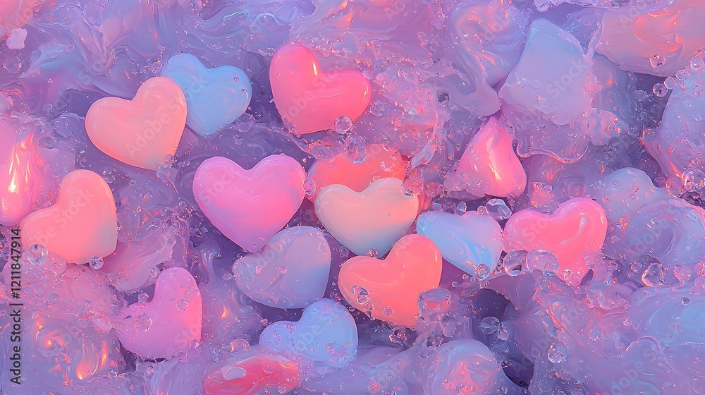 Poster energetic and visually striking valentine s day background featuring a vibrant gradient of neon pink