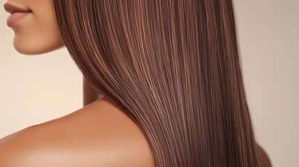 Obraz premium Close-Up of a Woman's Silky, Shiny Hair