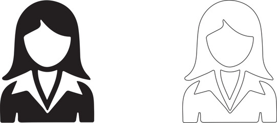 Woman employee vector icon. Editable template.
