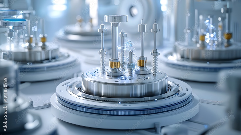 Poster visualization of superconducting magnets analyzed by quantum computers showcasing their integral rol