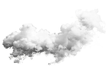 Abstract White Smoke Cloud Design Isolated on Transparent Background