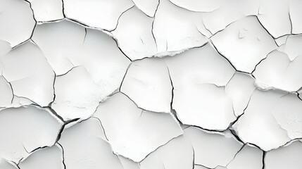 Cracked white paint texture, close-up detail, background shows similar pattern, ideal for design