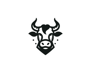 Cow logo vector. Animal farm. Cow icon. Dairy product symbol vector illustration.