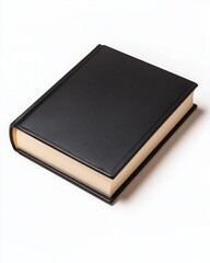 Black Hardcover Book Isolated on White Background for Education Use