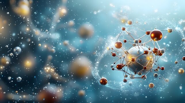 Detailed quantum model depicting the exchange of gluons between quarks showcasing the fundamental interactions within the subatomic particle realm