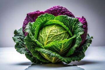 Fototapeta premium Urban decay's stark backdrop reveals a lone cabbage, a poignant still life, food photography at its most evocative.