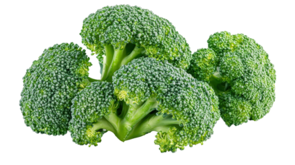 Fresh green broccoli ready for cooking in a modern kitchen setting isolated on transparent background