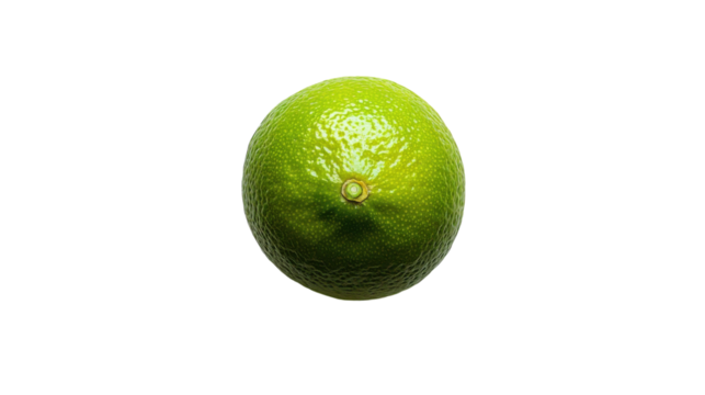 Fresh green lime resting on a white background, ready for culinary adventures or refreshing drinks