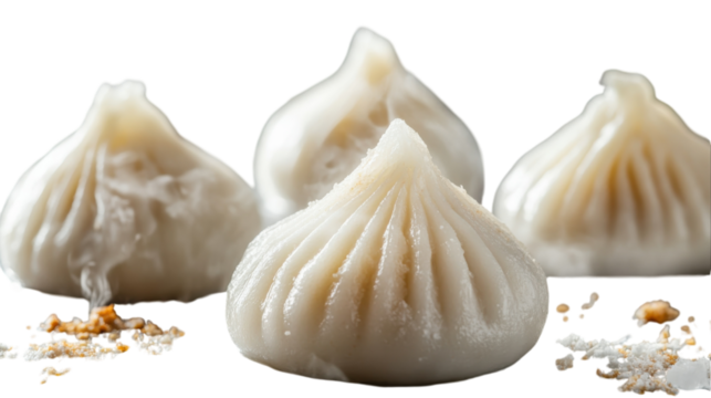 Delicate dumplings steamed to perfection on a pristine surface ready to be savored