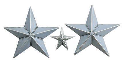 Obraz premium Metallic Silver Stars on Clear Background Generative AI