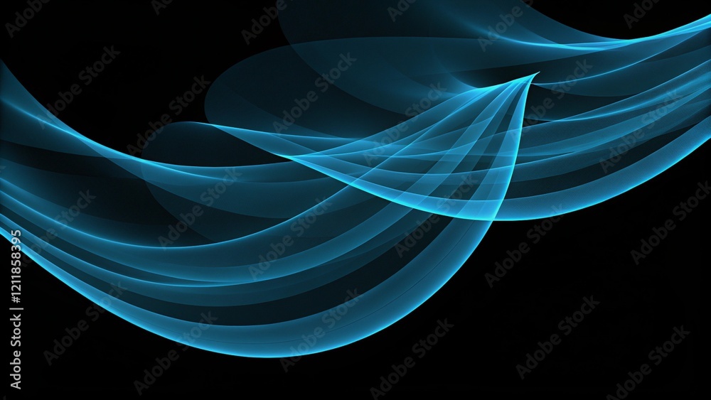 Poster Abstract elegant wave panorama design with space for your text, modern background flowing lines smooth motion art stylish light curves creative swirl template futuristic dynamic banner