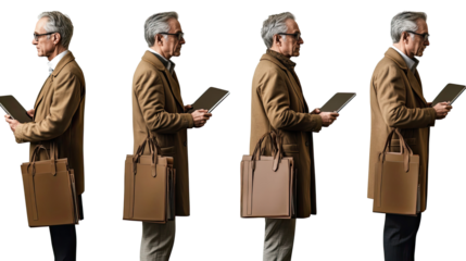 Middle Aged Architects Using Tablet for Design Purposes Generative AI