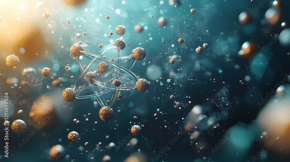 Poster visualizing the complex quantum mechanical wavefunction of the hydrogen atom using schrdinger s equa