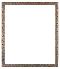Narrow old picture frame in PNG format on a transparent background.