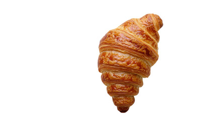 Freshly baked croissant resting on a clean surface, inviting warmth and crispy texture