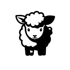 Black and White Sheep Drawing