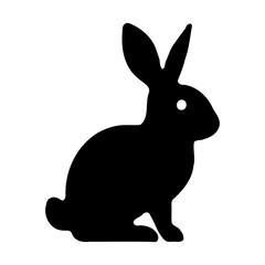 Black Rabbit Silhouette On White