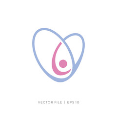 heart and human man woman pregnant symbol logo