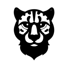 Black and White Jaguar Head Art