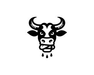 Cow logo vector. Animal farm. Cow icon. Dairy product symbol vector illustration.