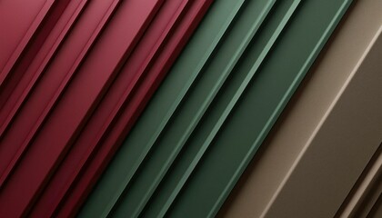 Obraz premium Diagonal Stripes Of Red Green And Beige Metal Roofing