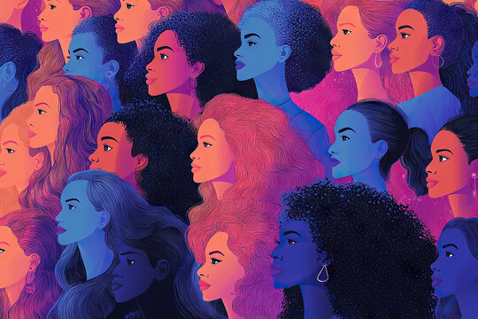 group of women, multicultural diversity , international women's day , girls power , human rights