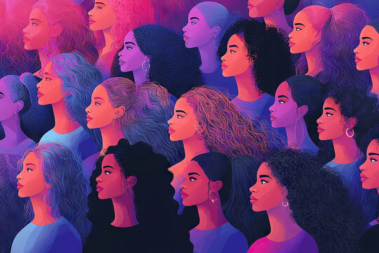 group of women, multicultural diversity , international women's day , girls power , human rights