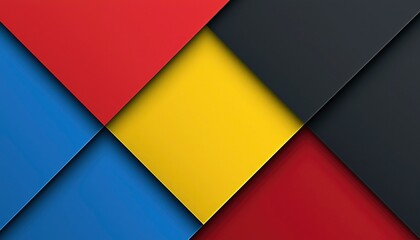 Abstract geometric design with red blue yellow and black colors