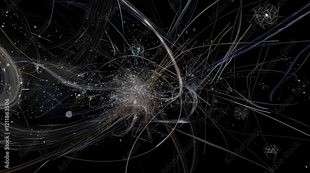 Poster a captivating quantum simulation showcasing the energy release and particle trajectories during nucl