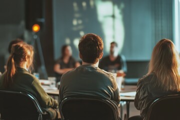 Feedback session with participants sharing insights in a vibrant outdoor setting during an educational workshop