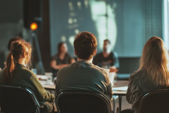 Feedback session with participants sharing insights in a vibrant outdoor setting during an educational workshop