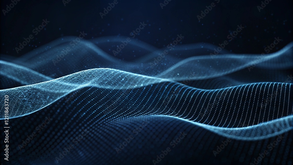 Poster beautiful abstract wave technology background. blue light effect corporate concept background. digit