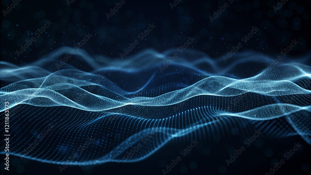 Poster beautiful abstract wave technology background. blue light effect corporate concept background. digit
