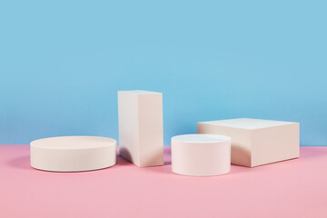 Beauty cosmetics product presentation mockup scene podium stage. Ideal for showcasing cosmetics, perfumery,