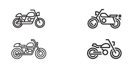 motorcycle icon designed in line style and set with editable strokes in transport icon theme