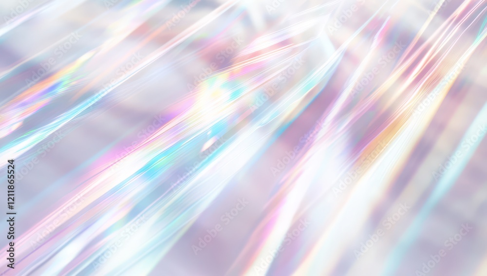 Wall mural white background with a rainbow prism effect, creating a dreamy and ethereal atmosphere.