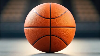 Basketball on a court surface