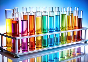 Colorful Test Tube Rack - Lab Samples - Bright Scientific Image