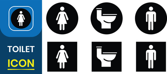 Toilet vector icon. Toilets man or woman urinal to cleanup, Bathroom plumbing. Vector Illustration.