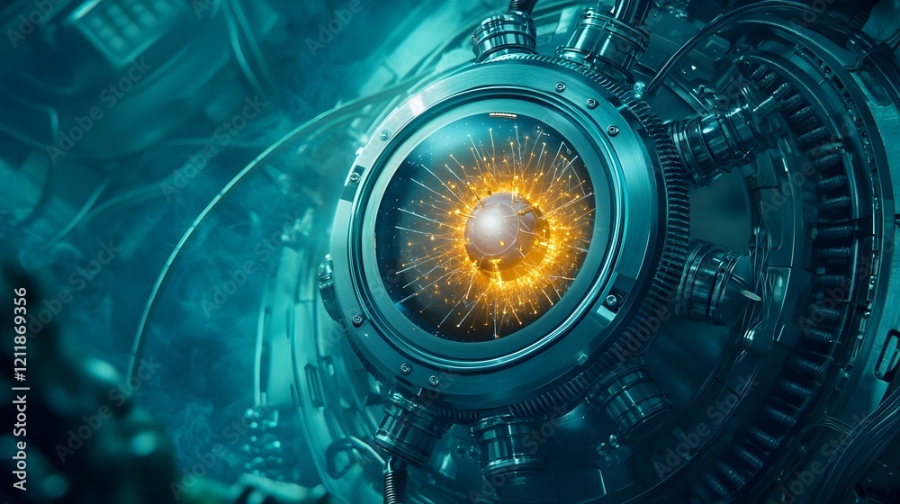 Poster Visualization of quantum computing technology optimizing the efficiency of nuclear reactors through advanced real time simulations and data analysis