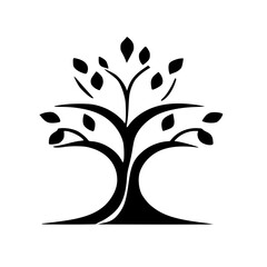 black and white tree