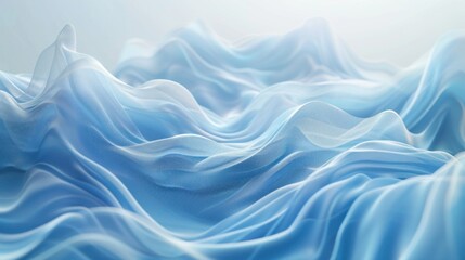 Obraz premium Abstract blue background with smooth wavy silk or satin texture