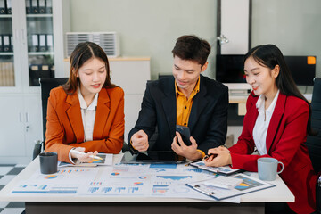 Business people meeting design ideas concept business planning at office.