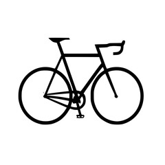 black bicycle isolated on white