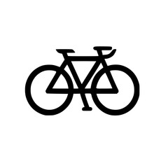 black bicycle isolated on white background