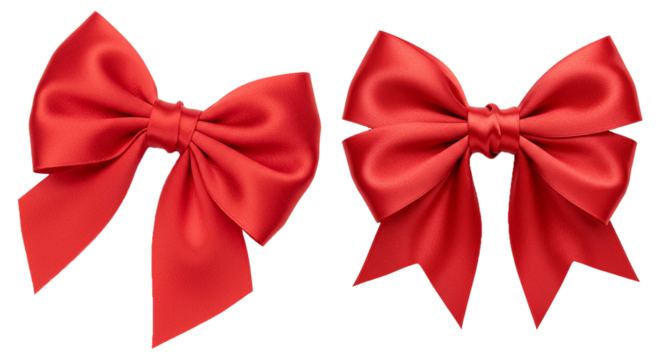 A beautifully tied red satin bow