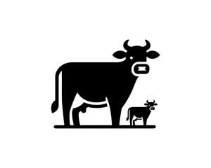 Cow logo vector. Animal farm. Cow icon. Dairy product symbol vector illustration.