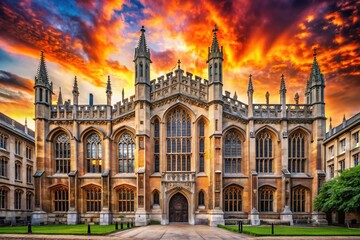 Obraz premium King's College London Maughan Library exterior, a photorealistic AI rendering.